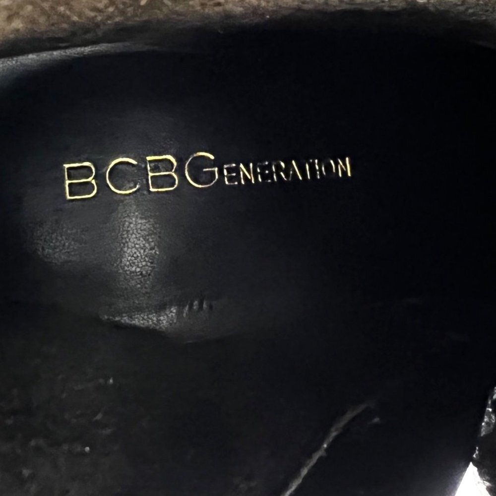 BCGeneration Black Fur booties Chunky Heel Women Boots Size 8 - Picture 7 of 12